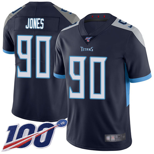 Tennessee Titans Limited Navy Blue Men DaQuan Jones Home Jersey NFL Football #90 100th Season Vapor Untouchable